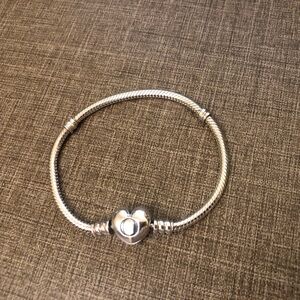 Authentic Pandora Moment Heart Clasp Snake Chain Bracelet (6.75 inches)